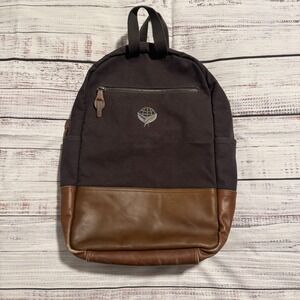 Alternative Brand Canvas Backpack w/‎ Leather Bottom Brown Bag